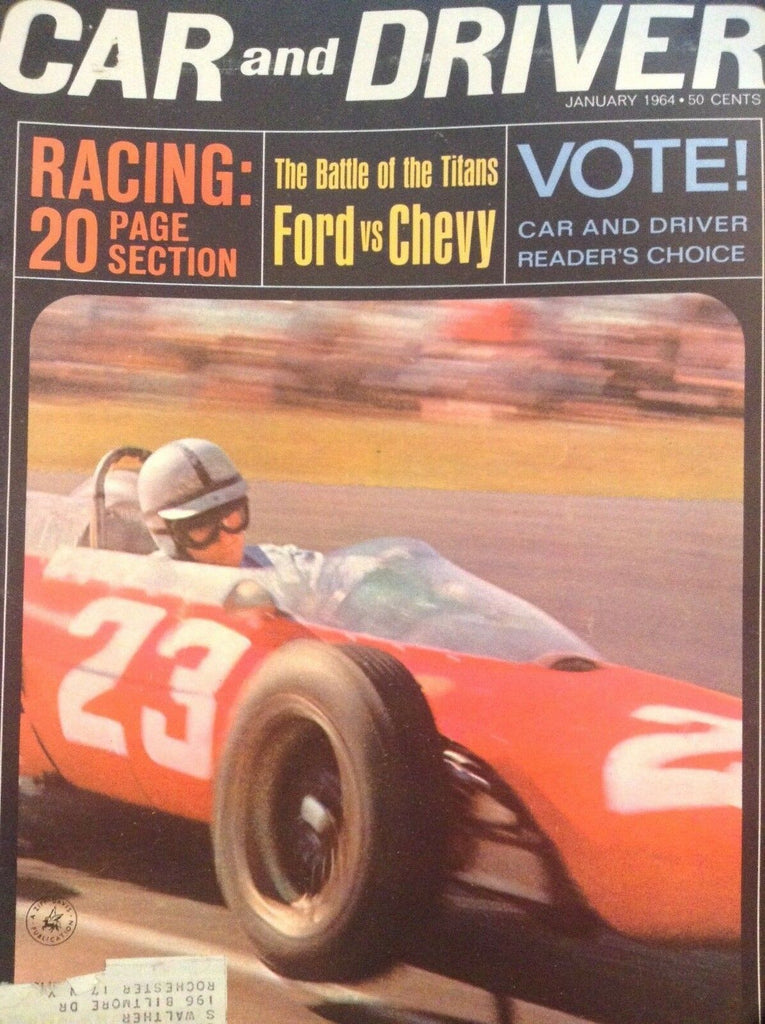 Car And Driver Magazine Ford Vs Chevy & Racing January 1964 042518nonrh