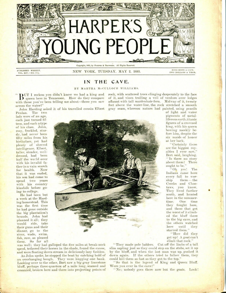 Harper's Young People Magazine May 2 1893 Martha Williams ACC 042717nonjhe