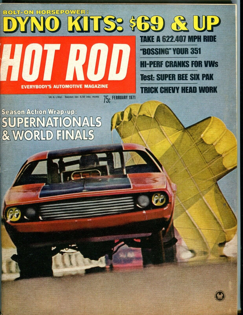 Hot Rod Magazine February 1971 Dyno Kits EX No ML 051217nonjhe