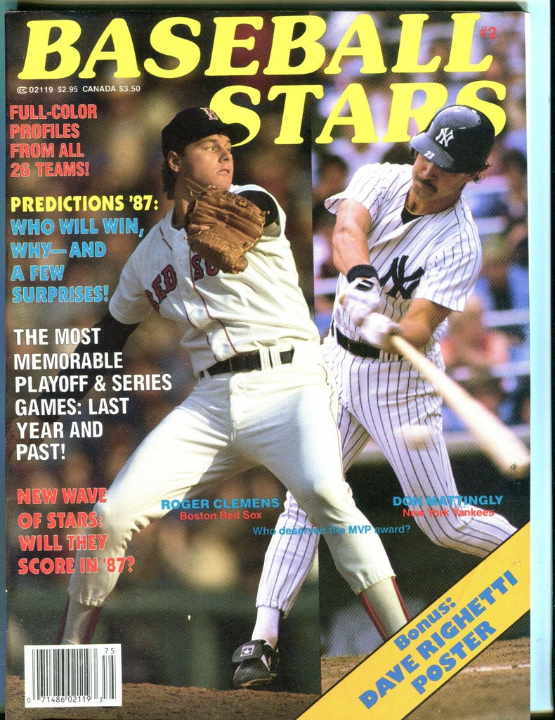Baseball Stars Magazine 1987 Roger Clemens EX 050617nonjhe