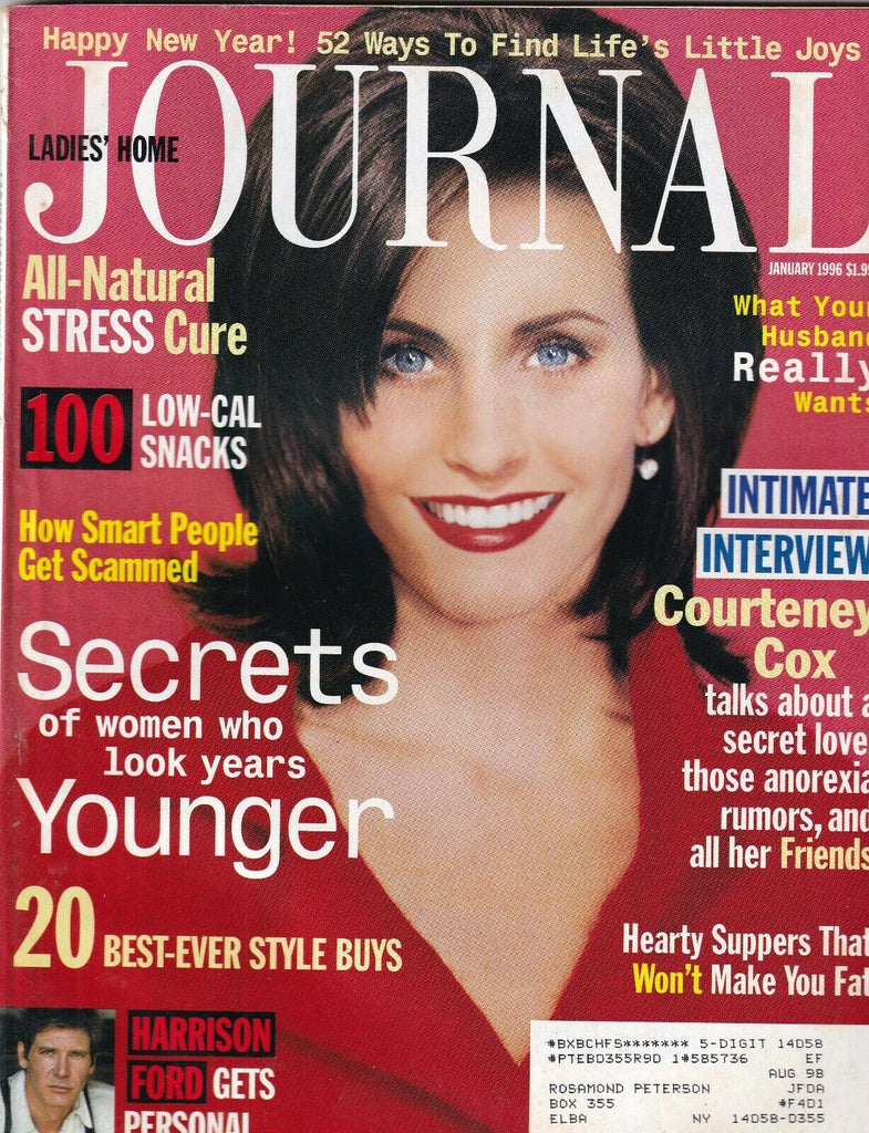 Ladies' Home Journal Mag Courteney Cox Harrison Ford January 1996 092819nonr