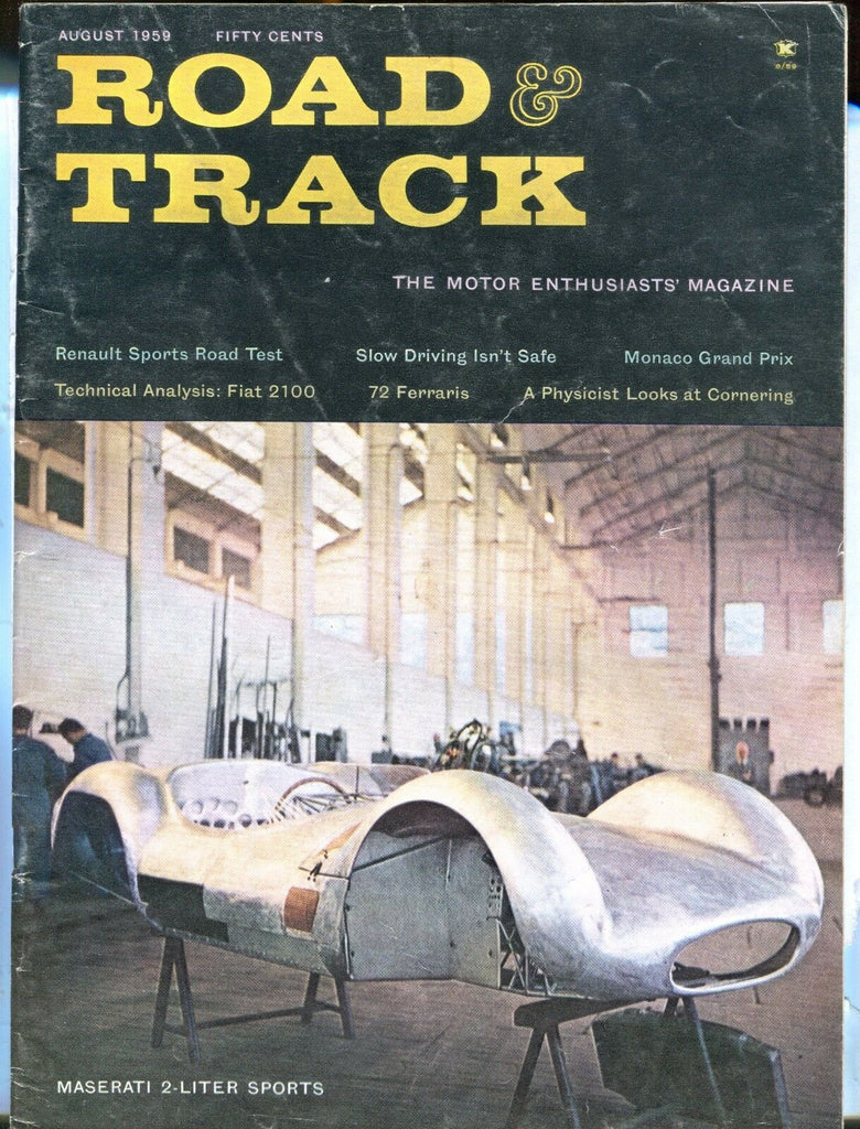 Road & Track Magazine August 1959 Maserati VG No ML 031617nonjhe