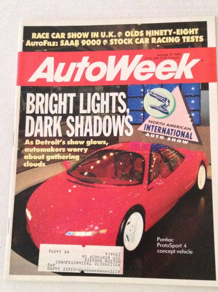 Autoweek Magazine Pontiac Protosport 4 January 21, 1991 011617rh