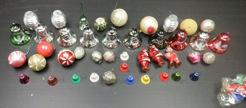 Vintage Ornament Lot of 40 Plastic Bells Orbs 031220DBT