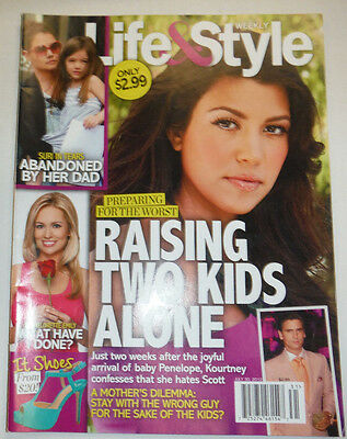 Life & Style Magazine Kourtney Kardashian 2 Kids Alone July 2012 022315r3