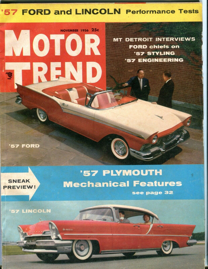 Motor Trend Magazine November 1956 Plymouth VG No ML 052617nonjhe