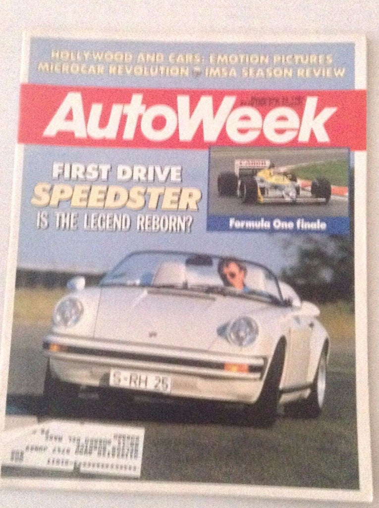 Autoweek Magazine First Drive Speedster Porsche November 23, 1987 011717RH