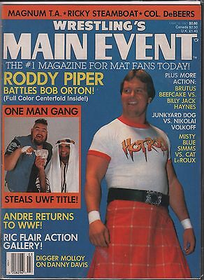 Wrestling's Main Event March 1987 Roddy Piper, Bob Orton Complete EX 120915DBE