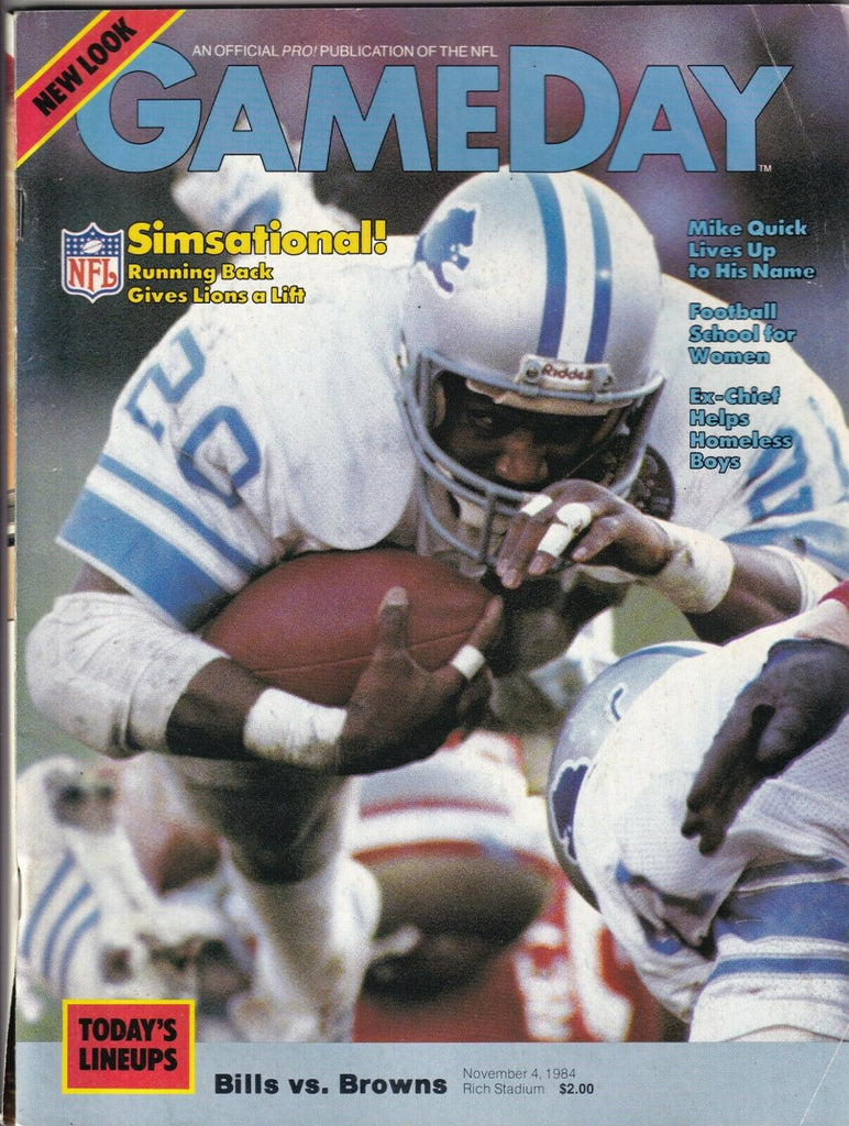Gameday Magazine Bills Vs Browns November 4, 1984 071519nonr