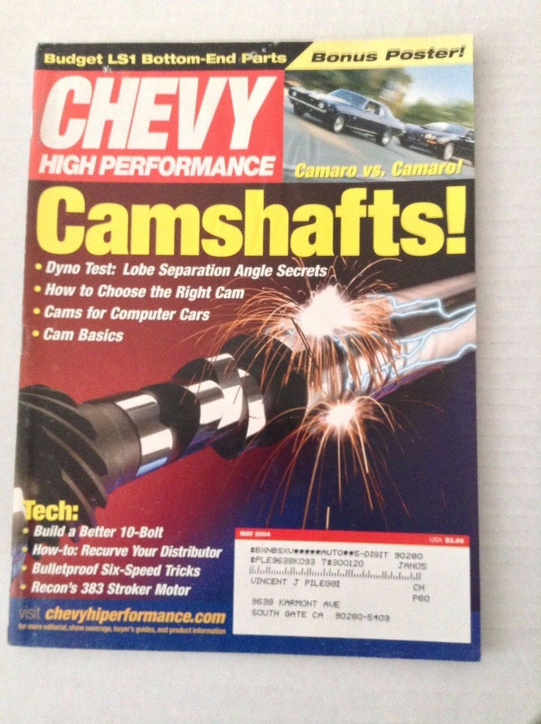 Chevy High Performance Magazine Camshafts Dyno Test May 2004 030317NONRH