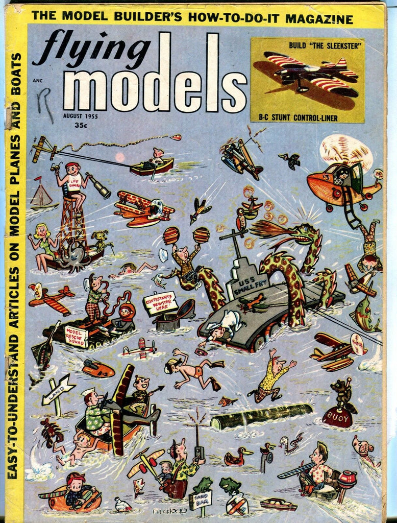 Flying Models Magazine August 1955 B-C Stunt Control-Liner GD No ML 041417nonjhe