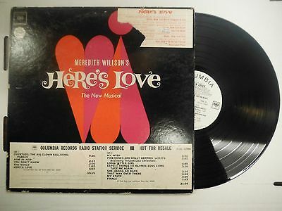 33 RPM Vinyl WLP Meredith Willsons Heres Love Columbia KOL 6000 102814KME
