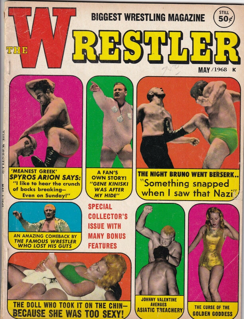 The Wrestler Magazine Spyros Arion Bruno Sammartino May 1968 061719nonr