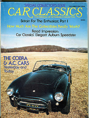 Car Classics Magazine December 1976 The Cobra & A.C. Cars EX 060916jhe