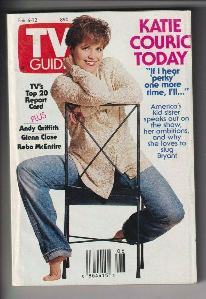 Tv Guide Mag Katie Couric Andy Griffith Glenn Close February 6, 1993 110619nonr