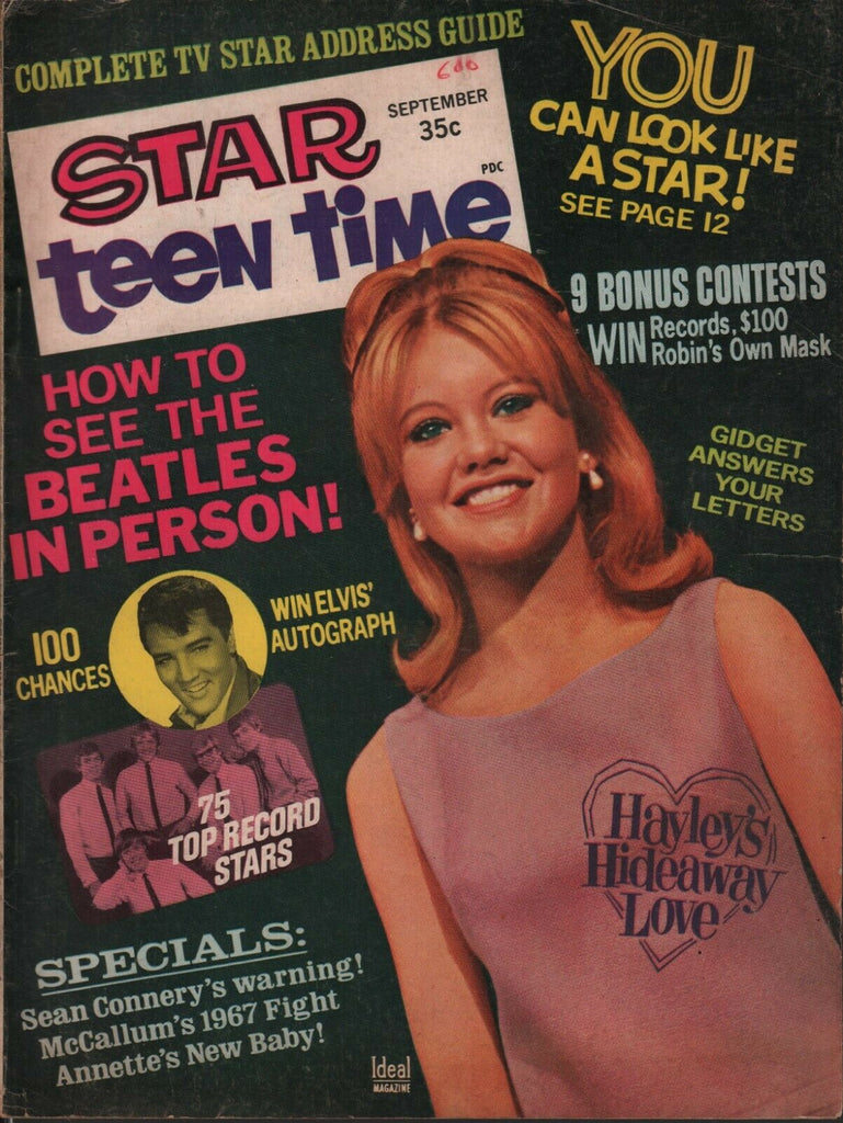 Star Teen Time September 1966 Sean Connery Barbara Eden John Wayne 080219DBE
