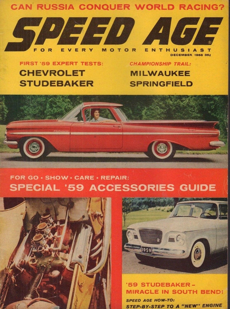 Speed Age Magazine Chevrolet Studebaker December 1958 022818nonr
