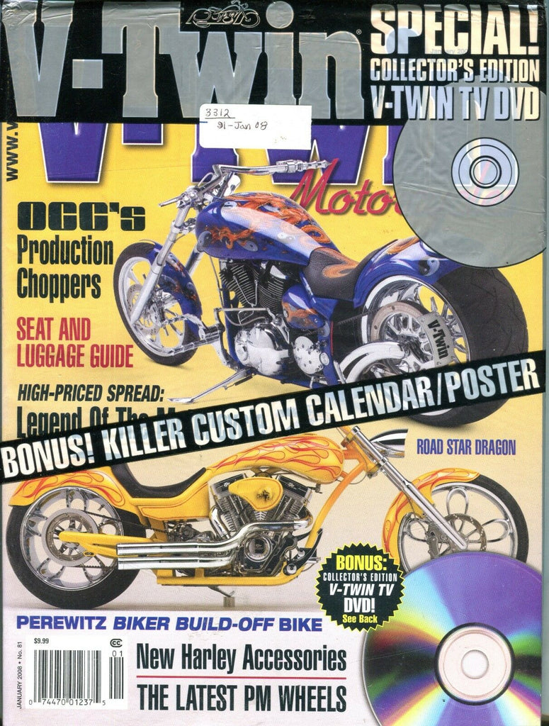 V-Twin Magazine January 2008 OCC's Production Choppers EX Sealed 082716jhe