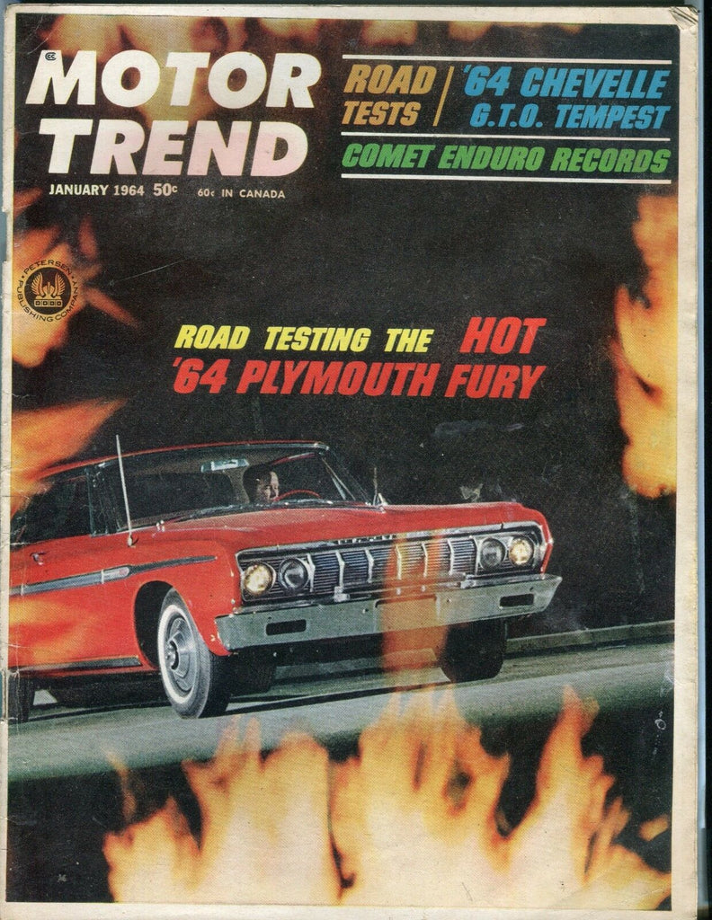 Motor Trend Magazine January 1964 Plymouth Fury VG No ML 011017jhe