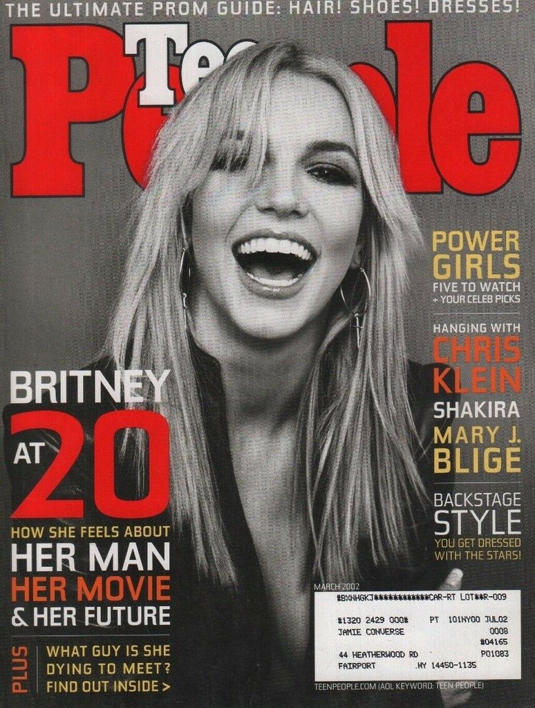 Teen People March 2002 Britney Spears Mary J. Blige w/ML 052918DBE
