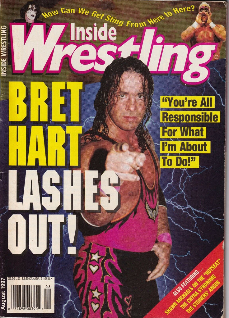 Inside Wrestling Magazine Bret Hart Sting August 1997 012919nonr