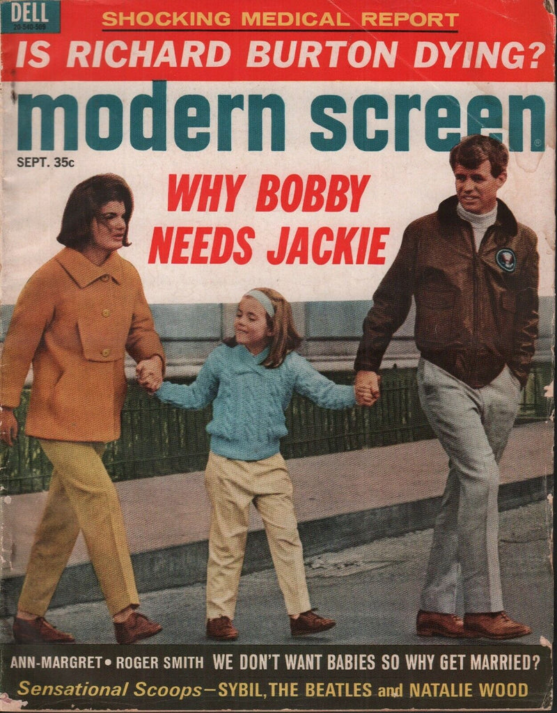 Modern Screen September 1965 Bobby Jackie Kennedy Richard Burton 062019AME