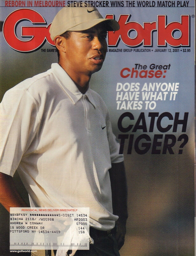 Golf World Magazine January 12 2001 Tiger Woods Steve Stricker 072417nonjhe