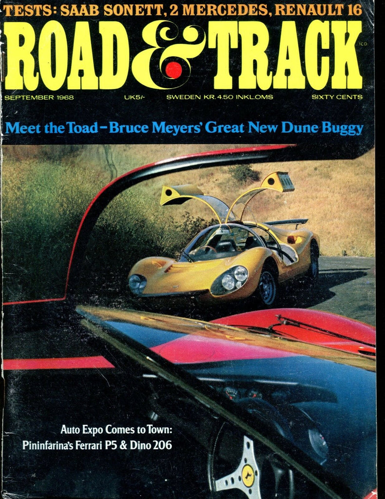 Road & Track Magazine September 1968 Ferrari P5 VG No ML 011217jhe