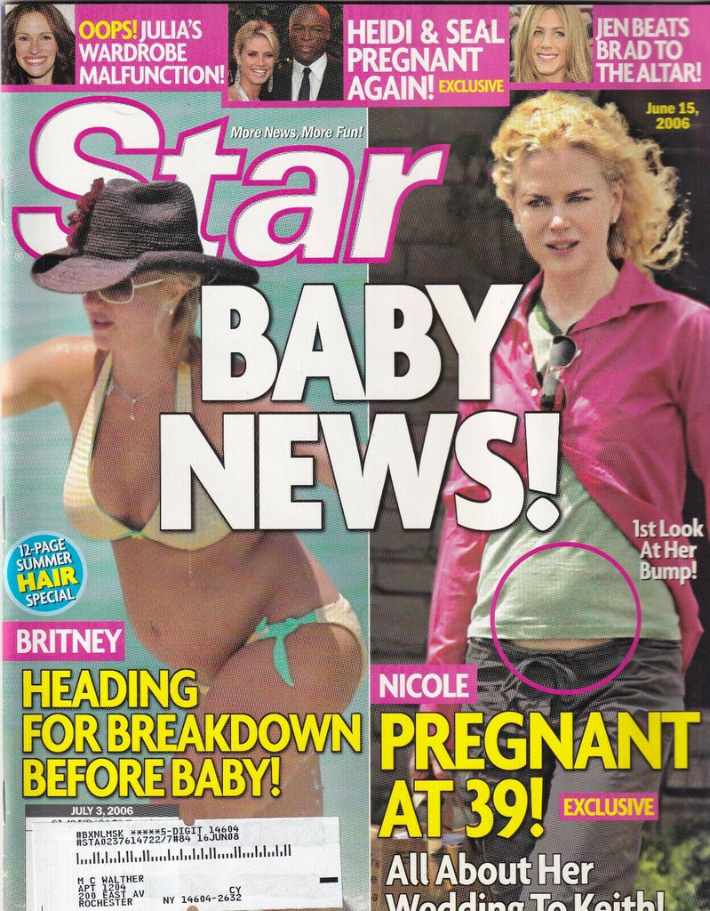 Star Magazine Nicole Kidman Britney Spears July 3, 2006 102219nonr