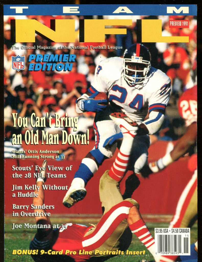 NFL Magazine Preview 1991 Ottis Anderson EX 013017jhe