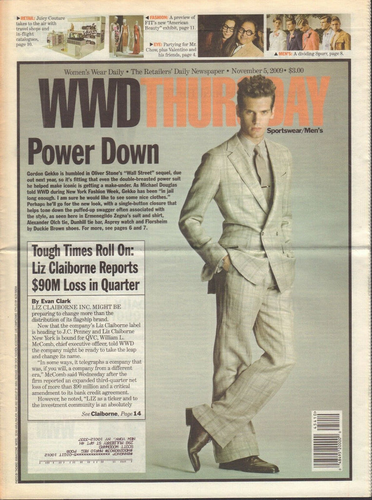 WWD November 5 2009 Gordon Gekko Oliver Stone Liz Caliborne 021419DBE2
