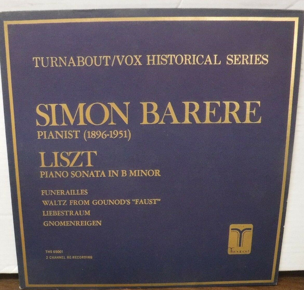 Turnabout/Vox Historical Simon Barere Pianist (1986-1951) THS65001 030318LLE
