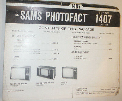 Sams Photofact Magazine Coronado TV2-1640A No.1407 June 1974 022415r