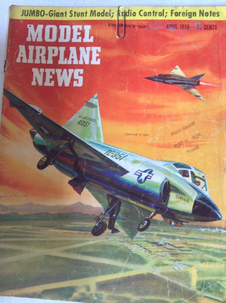 Model Airplane News Magazine Hi-Fli , Supermarine Sparrow April 1956 082317nonrh