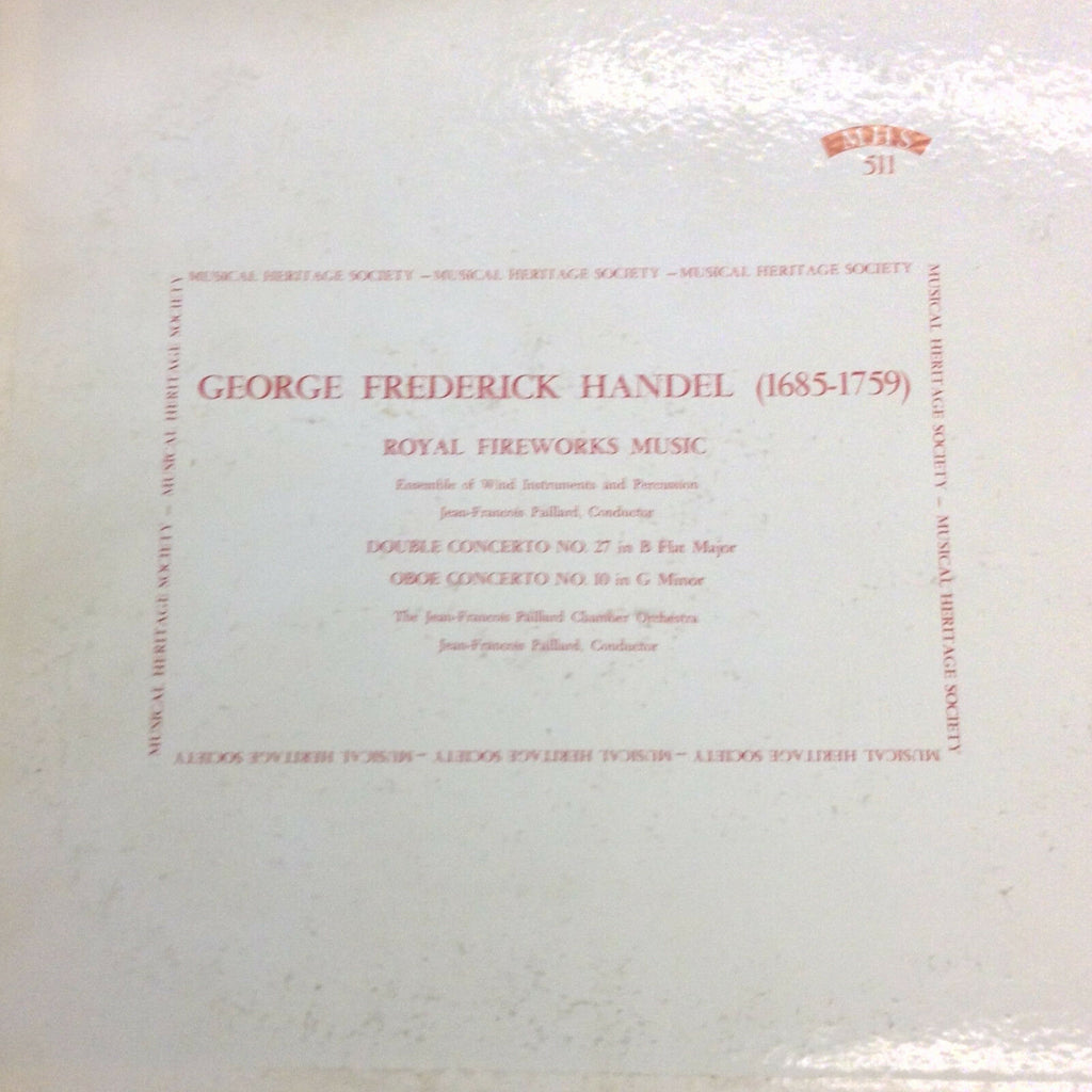 George Frederick Handel Royal Fireworks Music MHS511 33RPM 030617RR