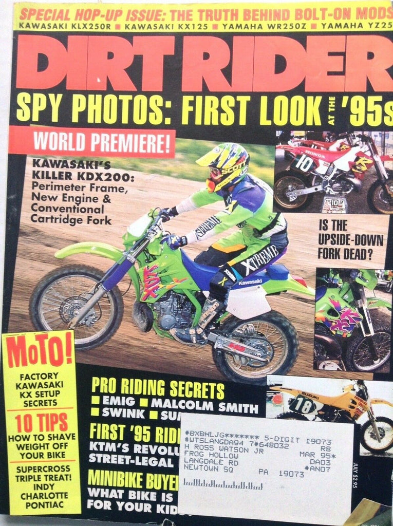 Dirt Rider Magazine Kawasaki Killer KDX 200 July 1994 091917nonrh