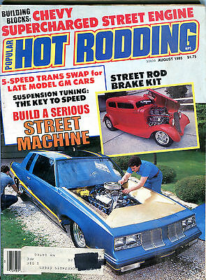 Popular Hot Rodding Magazine August 1985 Street Rod Brake Kit VGEX 032216jhe