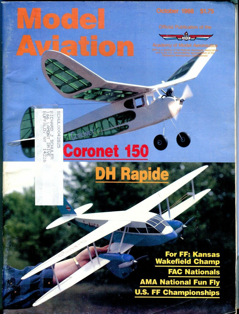 Model Aviation Magazine October 1988 Coronet 150 EX w/ML 022317nonjhe