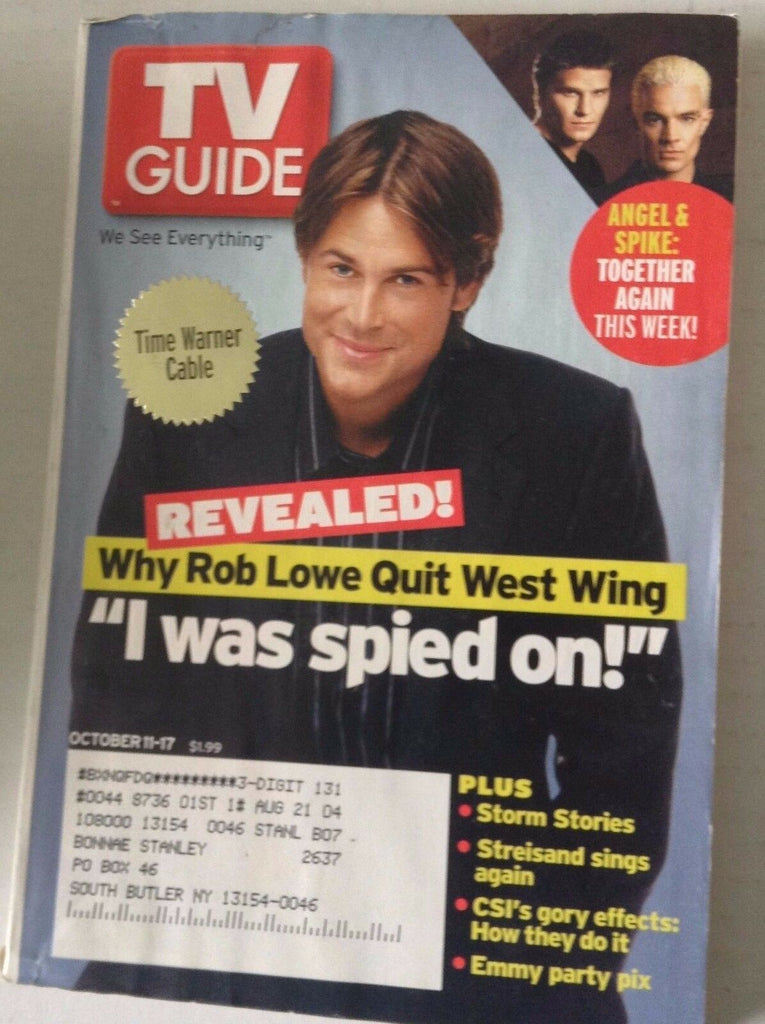 TV Guide Magazine Why Rob Lowe Quit West Wing October 11-17, 2003 050717nonrh