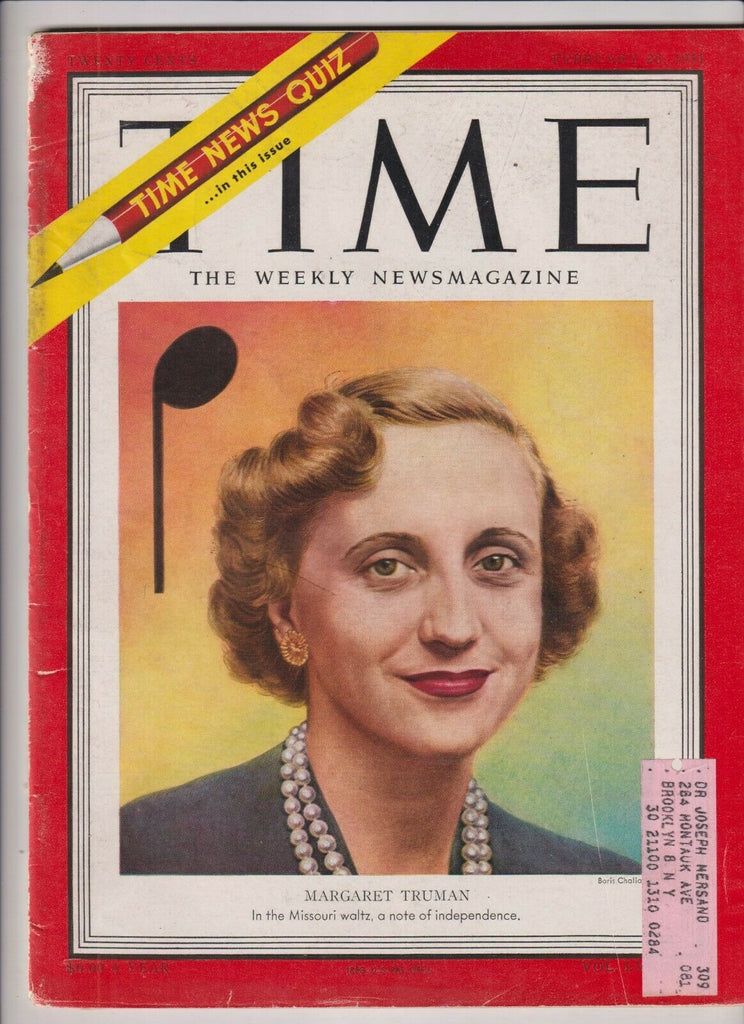 Time Mag Margaret Truman February 26, 1951 111519nonr