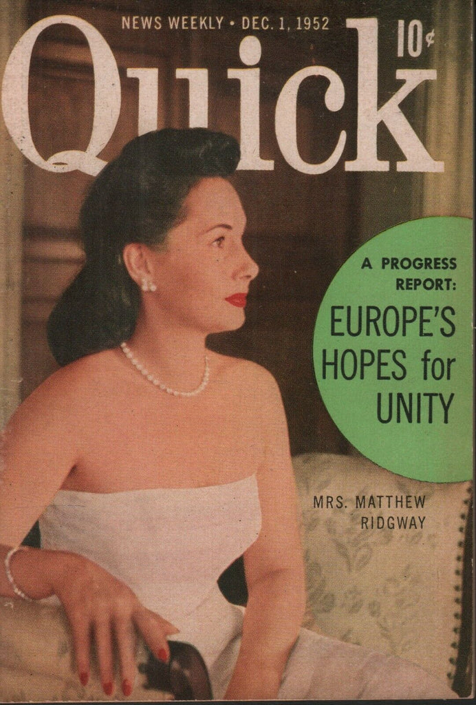 Quick News Weekly December 1 1952 Matthew Ridgway Cheesecake Pin Up 070819AME