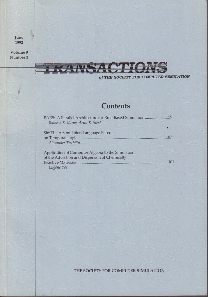 Transactions June 1992 Computer Simulation PARS SimTL 040717nonDBE