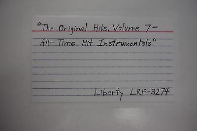 The Original Hits, Vol 7 All-time Hit Instrumentals 33RPM 012016 TLJ