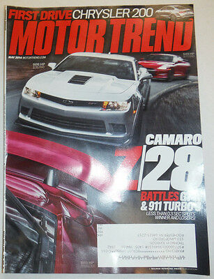 Motor Trend Magazine Camaro Z-28 , 911 Turbo S May 2014 031115R