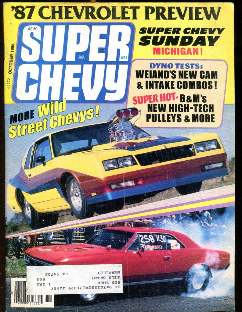 Super Chevy Magazine October 1986 Chevrolet Preview VG w/ML 031617nonjhe