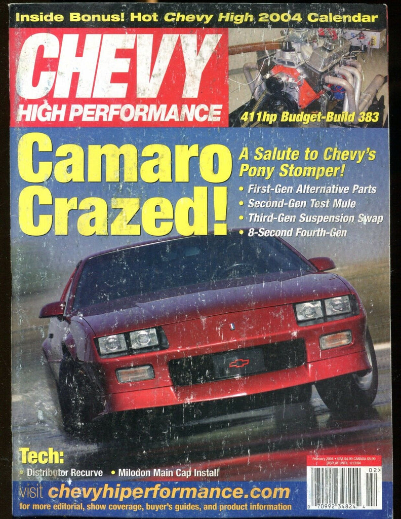 Chevy High Performance Magazine February 2004 Camaro VG No ML 030317nonjhe