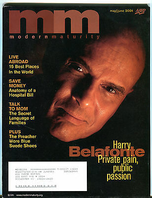 Moden Maturity Magazine May/June 2001 Harry Belafonte EX 010516jhe