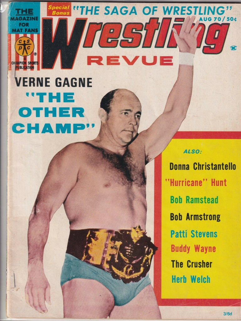 Wrestling Revue Magazine Verne Gagne Donna Christantello August 1970 061019nonr