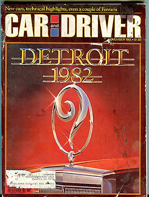 Car And Driver Magazine November 1981 Detroit 1982 GD 061716jhe