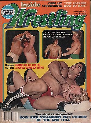 Inside Wrestling September 1979 Rick Steamboat, Jay Strongbow VG 012116DBE